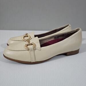 NEW Munro Tanya Horsebit Loafer Cream Lamb Leather Womens Size 9.5 Narrow Width